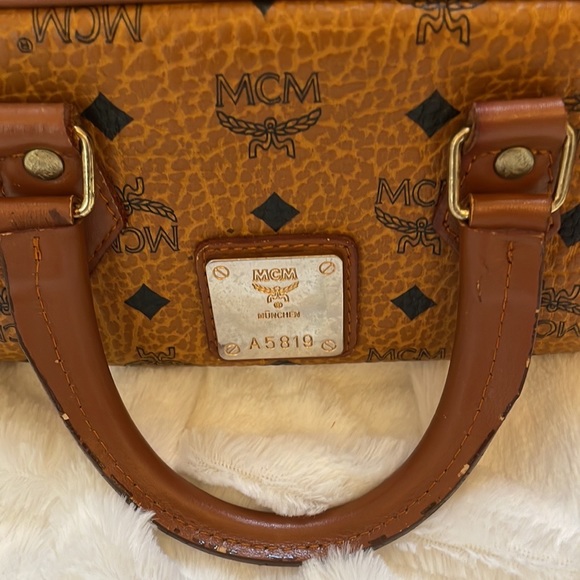 MCM Vintage Mini Boston Handbag With Gold-tone Hardware - Picture 11 of 14